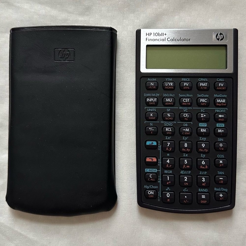 HP 10bII+ Financial Calculator with Black Cover